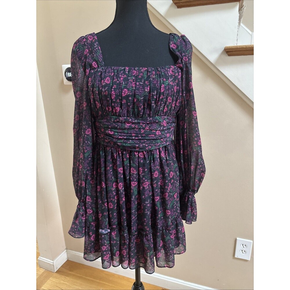 Women’s Divine Heritage Flowing Ruffled Top Size Small Deep Summer Tones